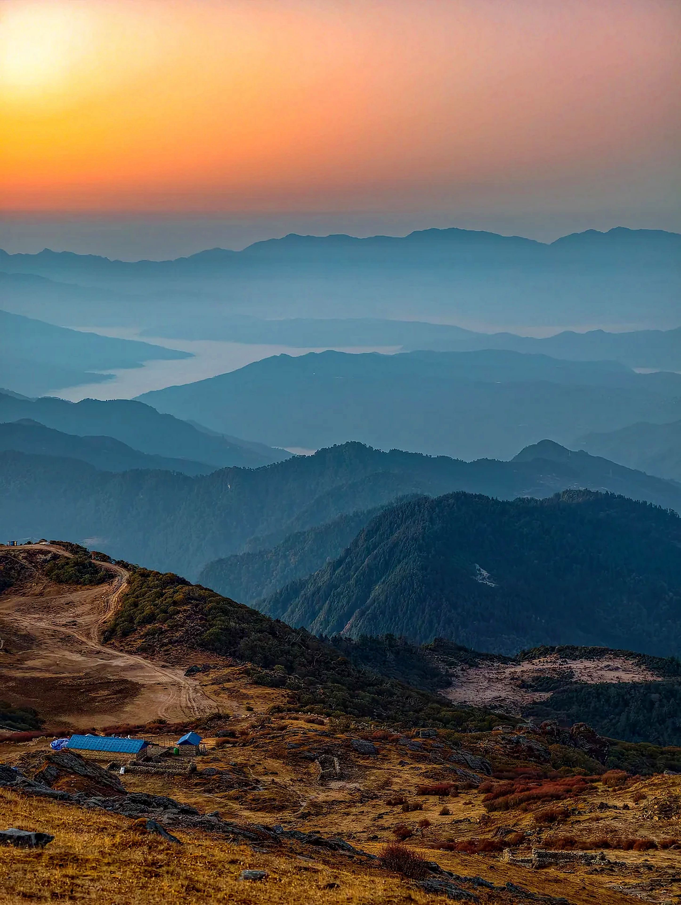 Sunset over the Ridge Huts