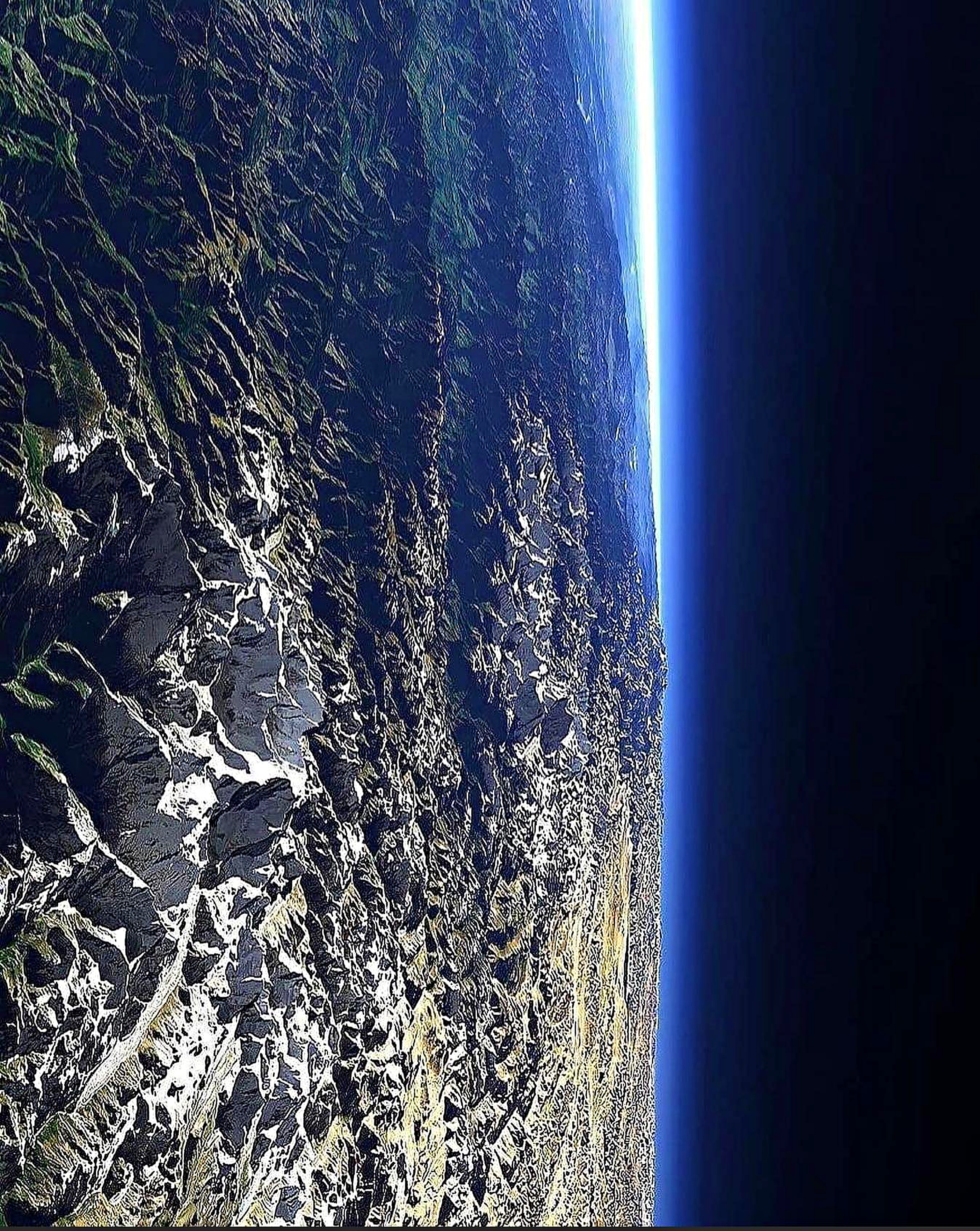 Sublime orbital view of the snow-mantled Himalayan mountain barrier