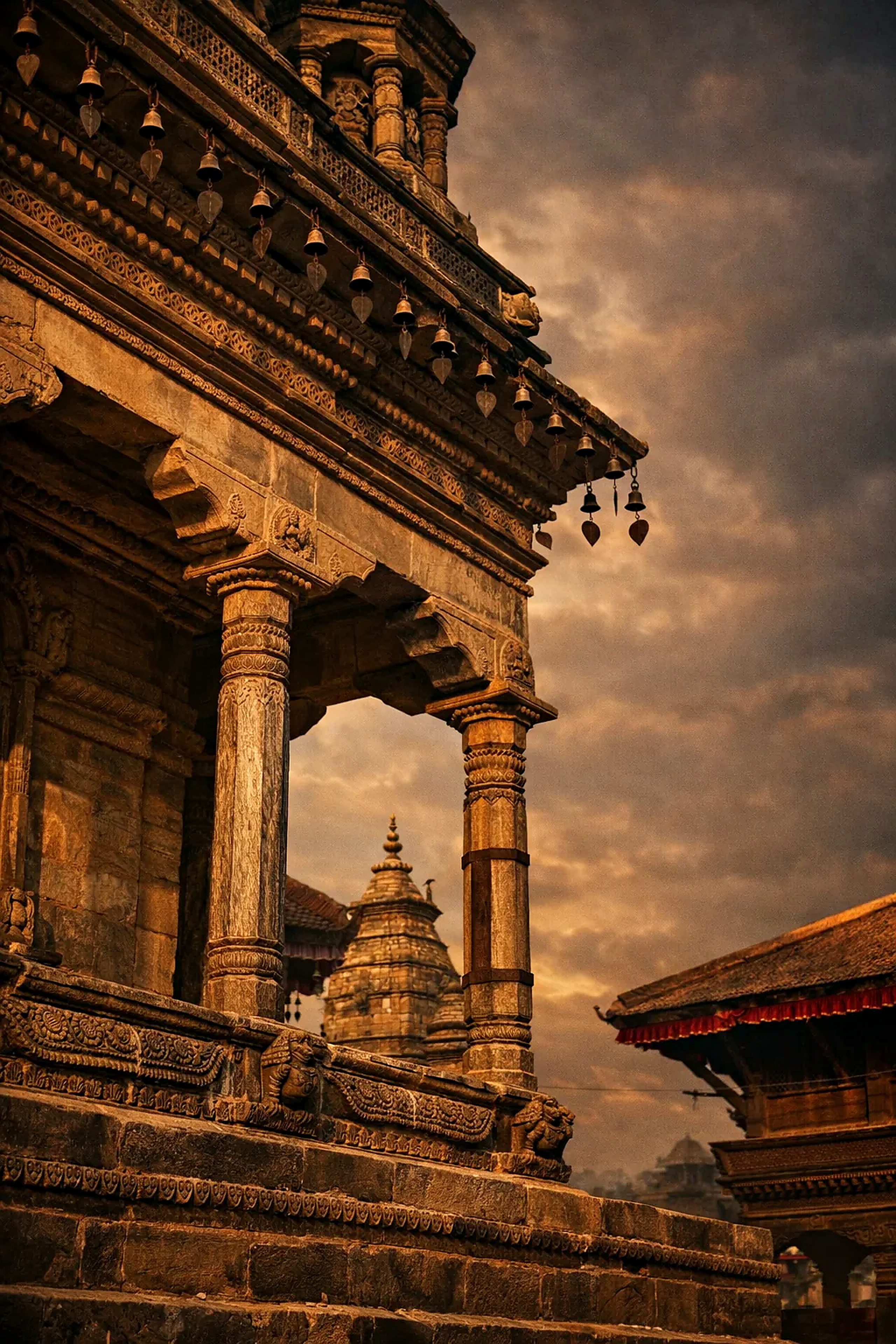 Temple Bells & Shikhara Pinnacles